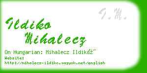 ildiko mihalecz business card